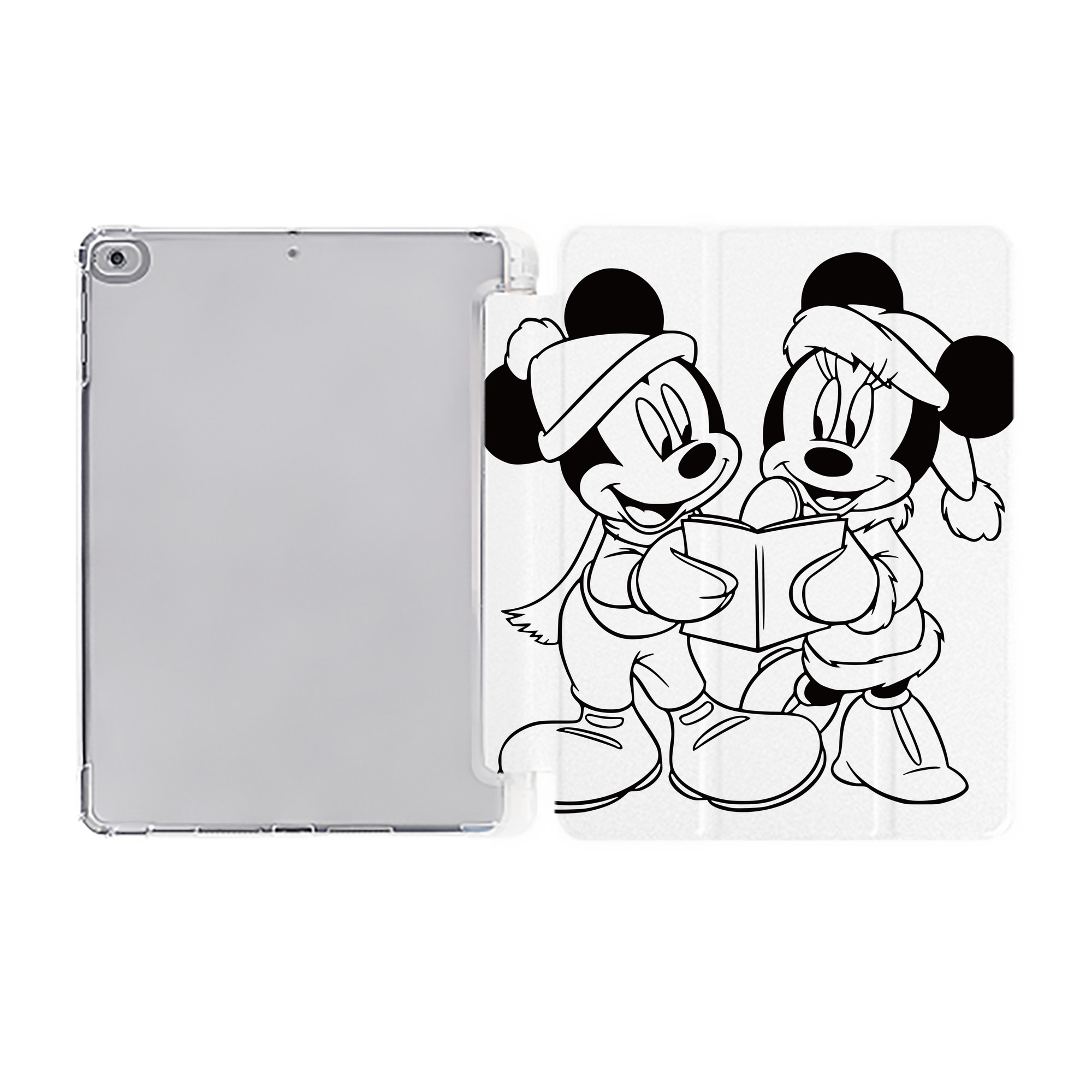 （画像用） ミッキーマウス Mickey Mouse IPad ケース ペン収納付き 三つ折りスタンド PUレザー×シリコン 対応機種9.5/10.5/10.9インチ
